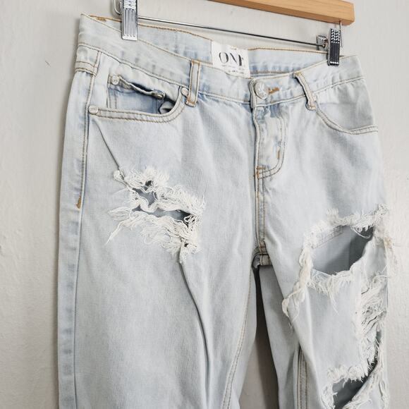 One Teaspoon Awesome Baggies Distressed Low Rise Baggy Jeans W25 Denim - Picture 6 of 15